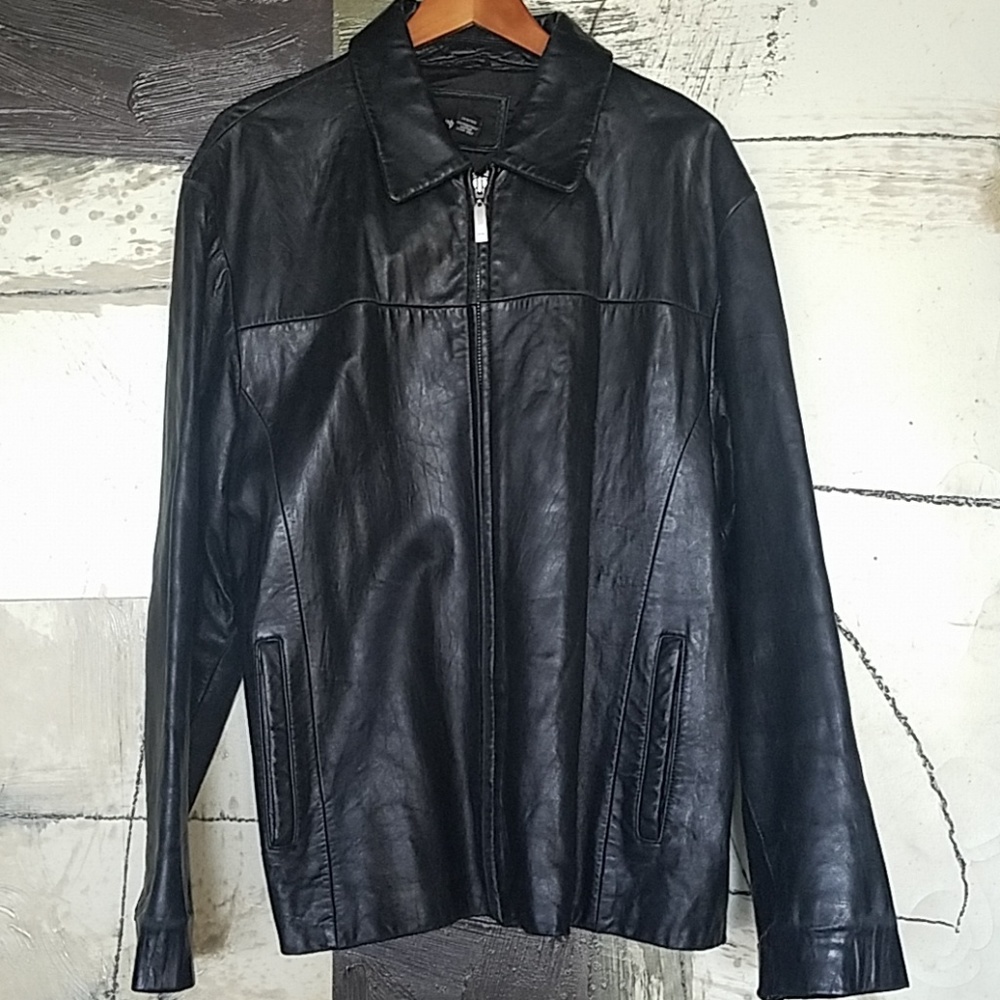 Mens real leather jacket vintage 90s
